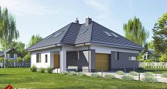 Projekt domu E-300 Dom z pokojem seniora