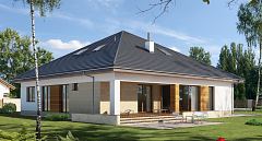 Projekt domu E-179a Dom parterowy o symetrycznym dachu