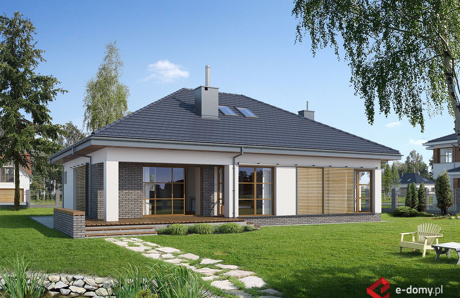 E 112 Prosty Dom Parterowy Bez Garażu E Domypl Projekty Domów