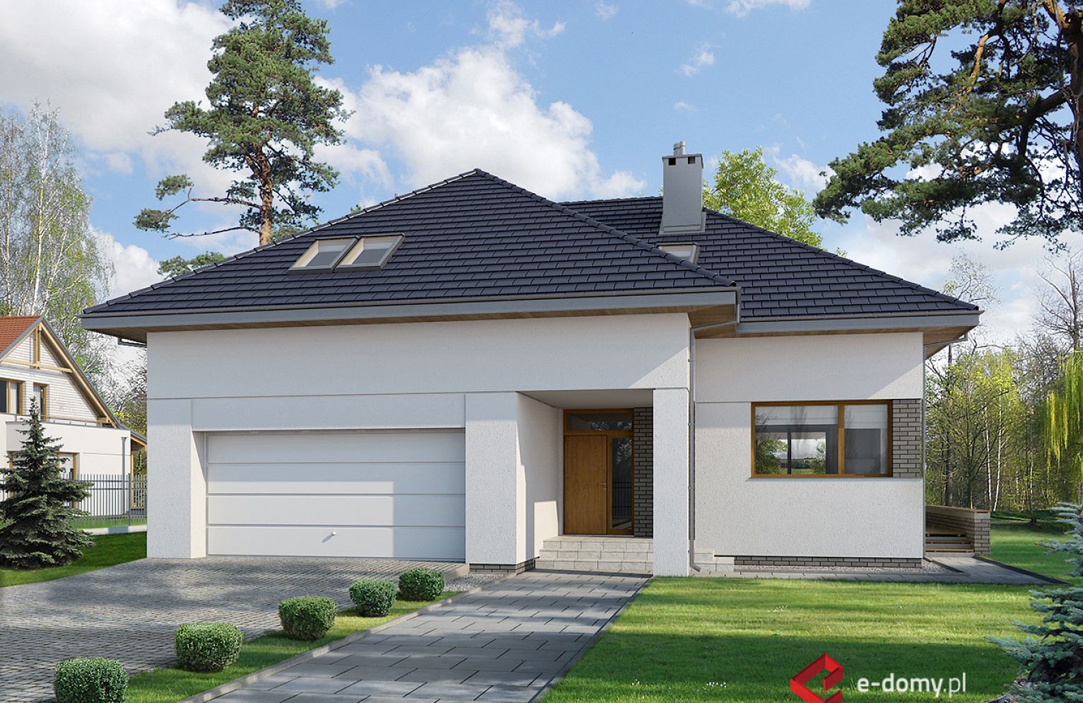 E 105 Nowoczesny Dom Z Czterospadowym Dachem E Domypl Projekty