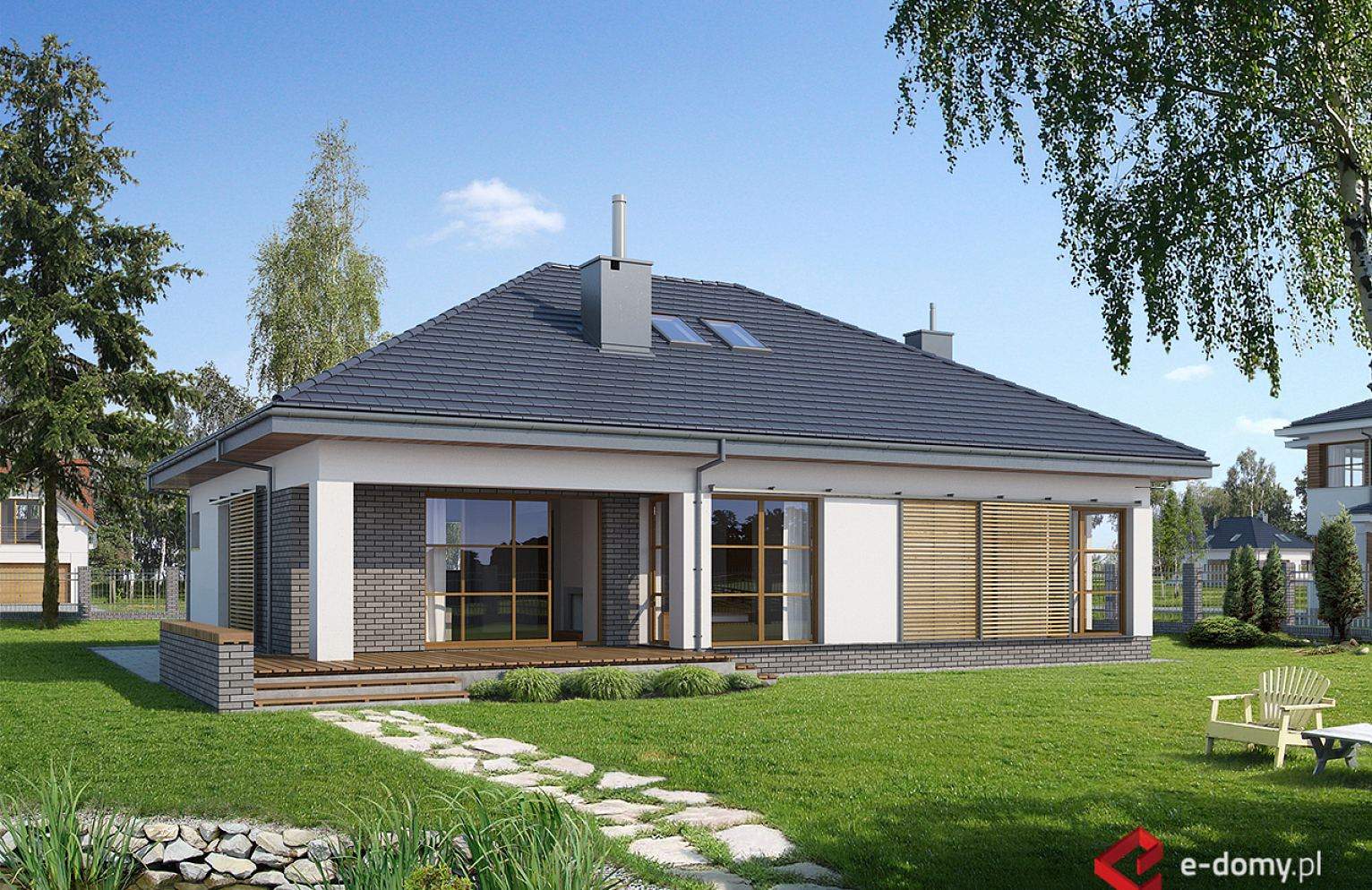 E 111 Dom Parterowy Z Garażem W Bryle E Domypl Projekty Domów